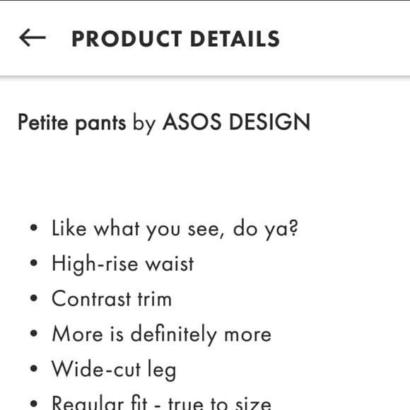 ASOS petite Wide pants - Picture 4 of 4